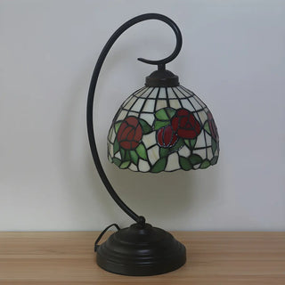 ZOWALA - Tiffany Metal Red Desk Lamp Image - 14