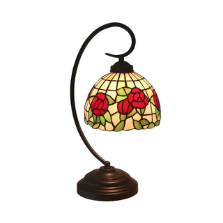 ZOWALA - Tiffany Metal Red Desk Lamp Image - 16