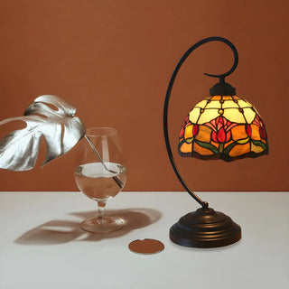 ZOWALA - Tiffany Metal Red Desk Lamp Image - 5