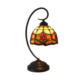 ZOWALA - Tiffany Metal Red Desk Lamp Image - 6