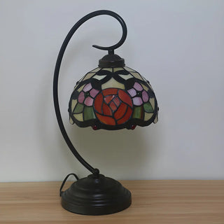 ZOWALA - Tiffany Metal Red Desk Lamp Image - 8