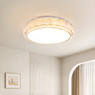 Elegant Round Drum Crystal Flush Mount Ceiling Light Zawala Image - 1