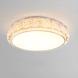 Elegant Round Drum Crystal Flush Mount Ceiling Light Zawala Image - 10
