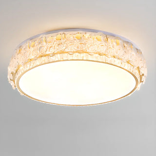 Elegant Round Drum Crystal Flush Mount Ceiling Light Zawala Image - 11