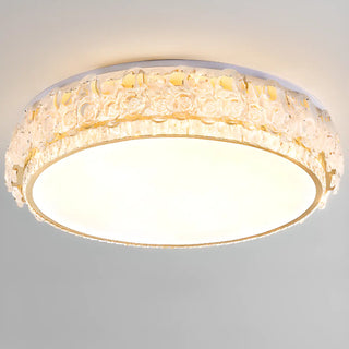Elegant Round Drum Crystal Flush Mount Ceiling Light Zawala Image - 12