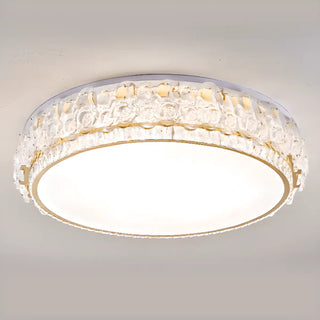 Elegant Round Drum Crystal Flush Mount Ceiling Light Zawala Image - 13