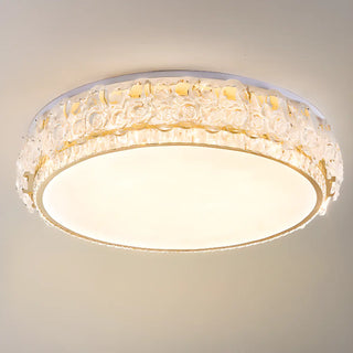 Elegant Round Drum Crystal Flush Mount Ceiling Light Zawala Image - 14