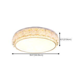 Elegant Round Drum Crystal Flush Mount Ceiling Light Zawala Image - 17
