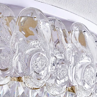 Elegant Round Drum Crystal Flush Mount Ceiling Light Zawala Image - 5