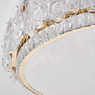 Elegant Round Drum Crystal Flush Mount Ceiling Light Zawala Image - 6