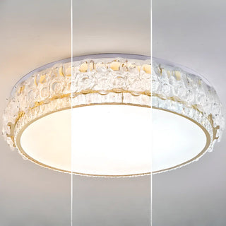 Elegant Round Drum Crystal Flush Mount Ceiling Light Zawala Image - 7