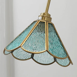 - Vintage Green Floral Metal Wall Lamp with Pull Chain Image - 10