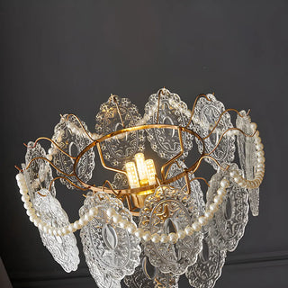 Elegant Clear Crystal Shade and Gold Metal Floor Lamp Zawala Image - 10