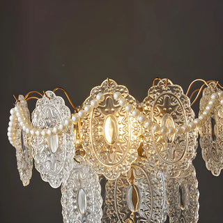 Elegant Clear Crystal Shade and Gold Metal Floor Lamp Zawala Image - 11