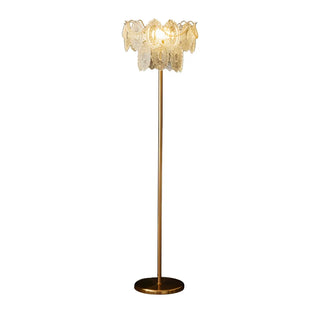 Elegant Clear Crystal Shade and Gold Metal Floor Lamp Zawala Image - 12