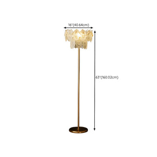 Elegant Clear Crystal Shade and Gold Metal Floor Lamp Zawala #size