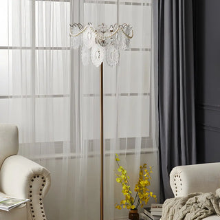 Elegant Clear Crystal Shade and Gold Metal Floor Lamp Zawala Image - 8