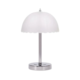 Elegant Umbrella Dome Glass Shade White LED Table Lamp Zawala Image - 15
