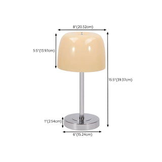 Elegant Umbrella Dome Glass Shade White LED Table Lamp Zawala Image - 17
