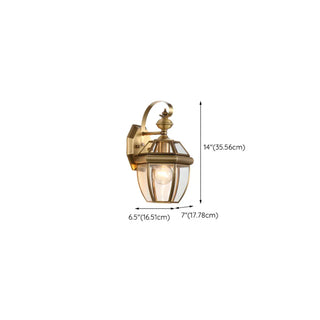 ZOWALA - Elegant Gold Lantern Glass Shade Bronze Wall Light #size