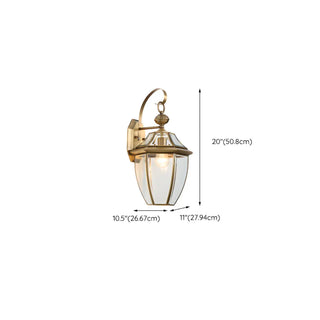 ZOWALA - Elegant Gold Lantern Glass Shade Bronze Wall Light Image - 16