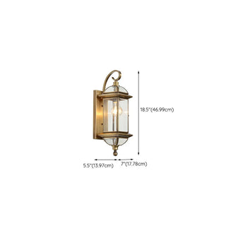 ZOWALA - Elegant Gold Lantern Glass Shade Bronze Wall Light Image - 17