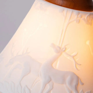 ZOWALA - Vintage Elegant Cone Ceramic Bedroom Walnut Pendant Light Image - 11