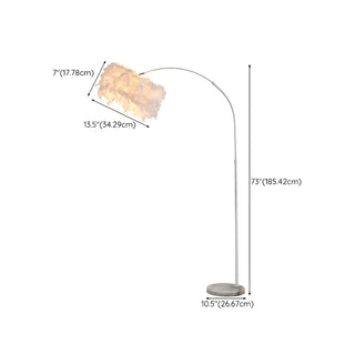 Elegant Adjustable Height Feather Arc Floor Lamp Zawala Image - 19