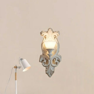 Baroque Ornate White Gypsum Design LED Wall Sconce Zawala Image - 4
