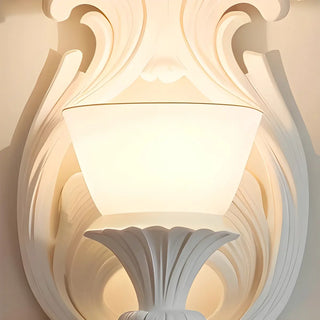 Baroque Ornate White Gypsum Design LED Wall Sconce Zawala Image - 5