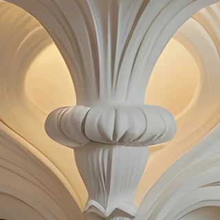 Baroque Ornate White Gypsum Design LED Wall Sconce Zawala Image - 7