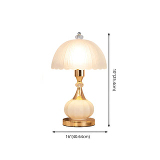 ZOWALA - Elegant White Dome Geometric Glass Bedroom Table Lamp #size