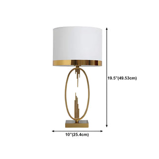 Simple White Fabric Shade Gold Oval Frame Table Lamp Zawala #size