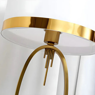 Simple White Fabric Shade Gold Oval Frame Table Lamp Zawala Image - 9