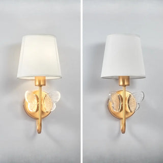 Rustic Green Fabric Shade Antler Cylinder Wall Light Zawala Image - 10