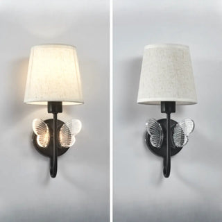 Rustic Green Fabric Shade Antler Cylinder Wall Light Zawala Image - 11