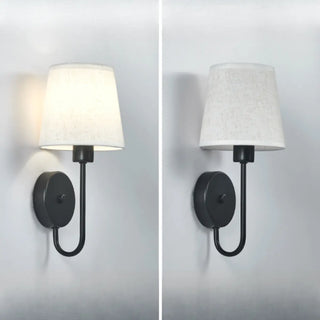 Rustic Green Fabric Shade Antler Cylinder Wall Light Zawala Image - 20