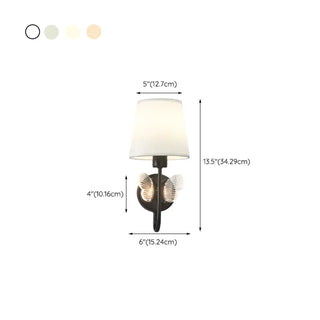 Rustic Green Fabric Shade Antler Cylinder Wall Light Zawala #size