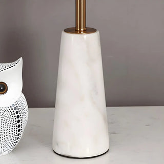 Nordic Conical Drum Marble Bedside White Table Lamp Zawala Image - 4