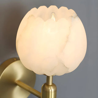 Elegant Flower Bud Alabaster White Mini Pendant Light Zawala Image - 12