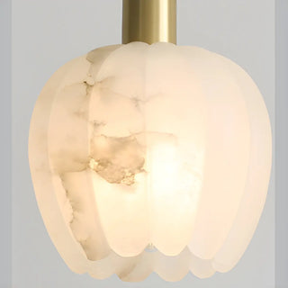 Elegant Flower Bud Alabaster White Mini Pendant Light Zawala Image - 13