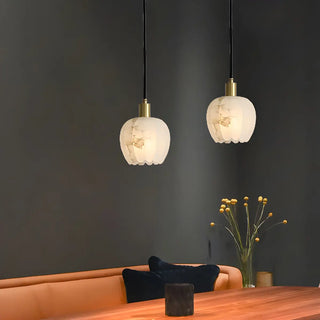 Elegant Flower Bud Alabaster White Mini Pendant Light Zawala Image - 4