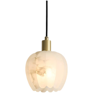 Elegant Flower Bud Alabaster White Mini Pendant Light Zawala Image - 6
