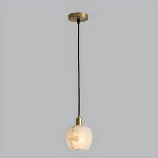Elegant Flower Bud Alabaster White Mini Pendant Light Zawala Image - 7