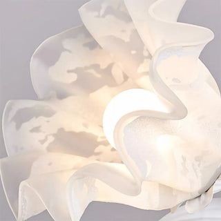Elegant White Petal Glass Flower Bedroom Pendant Light Zawala Image - 12