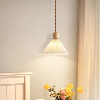 Elegant White Petal Glass Flower Bedroom Pendant Light Zawala Image - 2