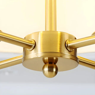 ZOWALA - Elegant White Pleated Fabric Drum Brass Chandelier
