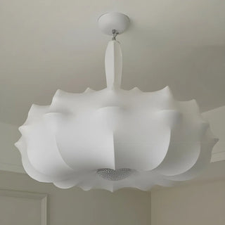 ZOWALA - Elegant White Silk Drum Ambient Chandelier Image - 10