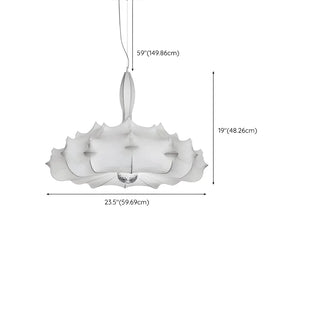 ZOWALA - Elegant White Silk Drum Ambient Chandelier #size