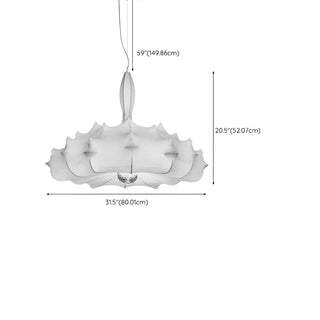 ZOWALA - Elegant White Silk Drum Ambient Chandelier Image - 15
